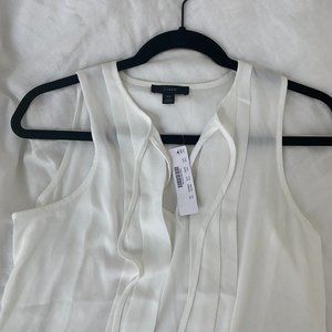 J.Crew sleeveless pleated white blouse size XS - NWT
